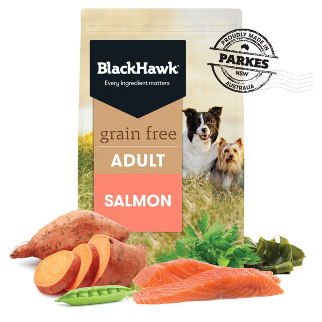 Black Hawk Grain Free Adult Salmon Dry Dog Food, Salmon Dog Food, Grain Free dog food, Pet Essentials Warehouse
