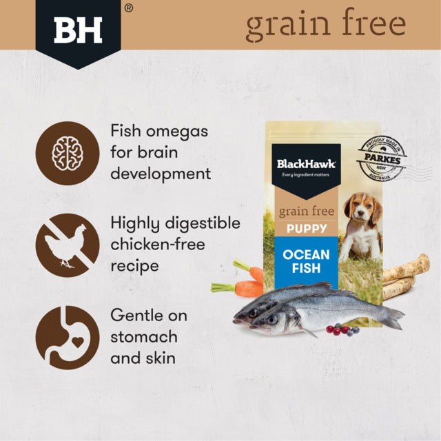 Black Hawk Grain Free Puppy Ocean Fish Dry Dog Food, Puppy food, food for puppies, Grain Free dog food, Pet Essentials Warehouse