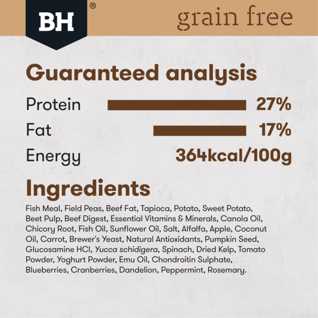 Black Hawk Grain Free Puppy Ocean Fish Dry Dog Food, Guaranteed analysis, Pet Essentials Warehouse