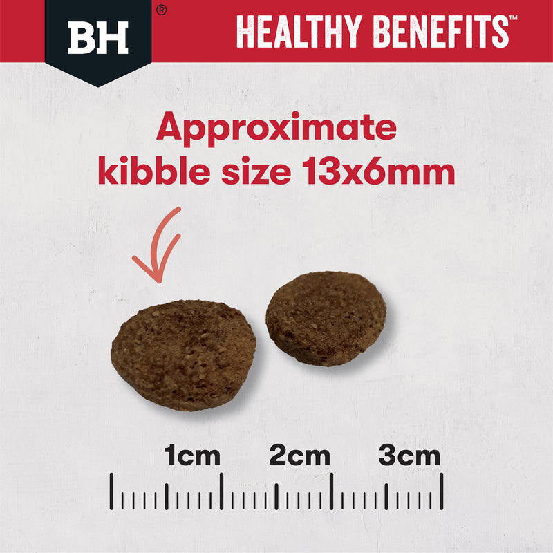 Black Hawk Healthy Benefits Joints & Muscles Dog Food kibble size, pet essentials warehouse