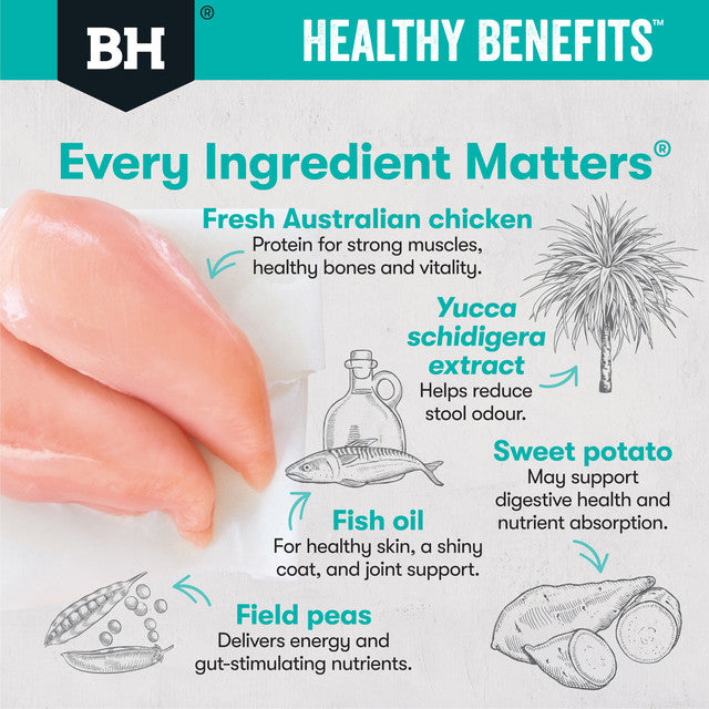 Black Hawk Healthy Benefits Sensitive Skin & Gut with fish oil, pet essentials warehouse
