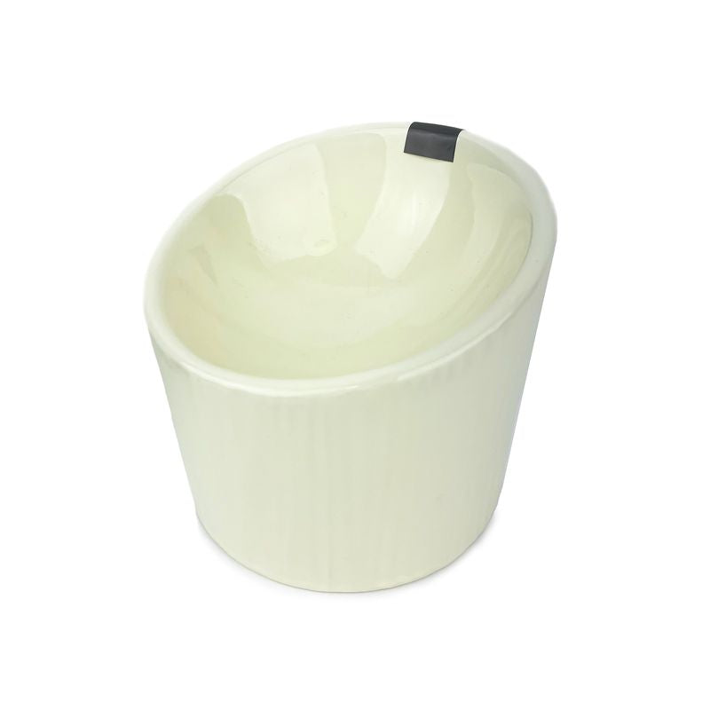 Barkley & Bella Raised Bowl Ivory top view, pet essentials warehouse, slow feeding bowl