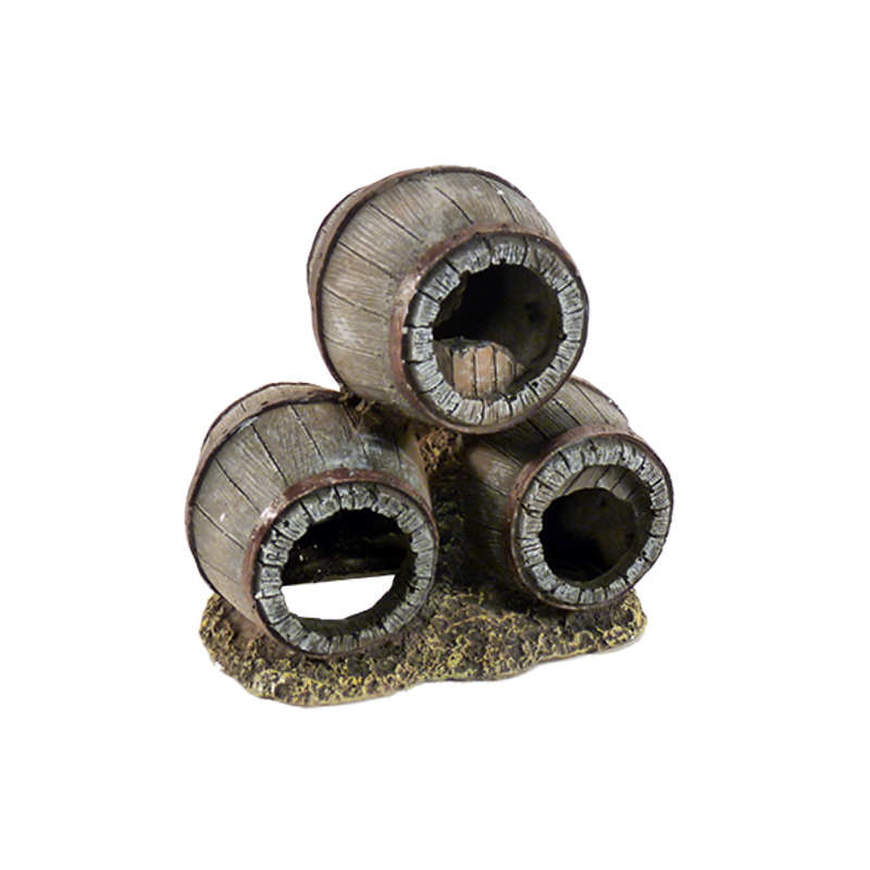 Barrels Stacked Triple Ornament, Fish tank ornaments, fish tank deco, Pet Essentials Warehouse