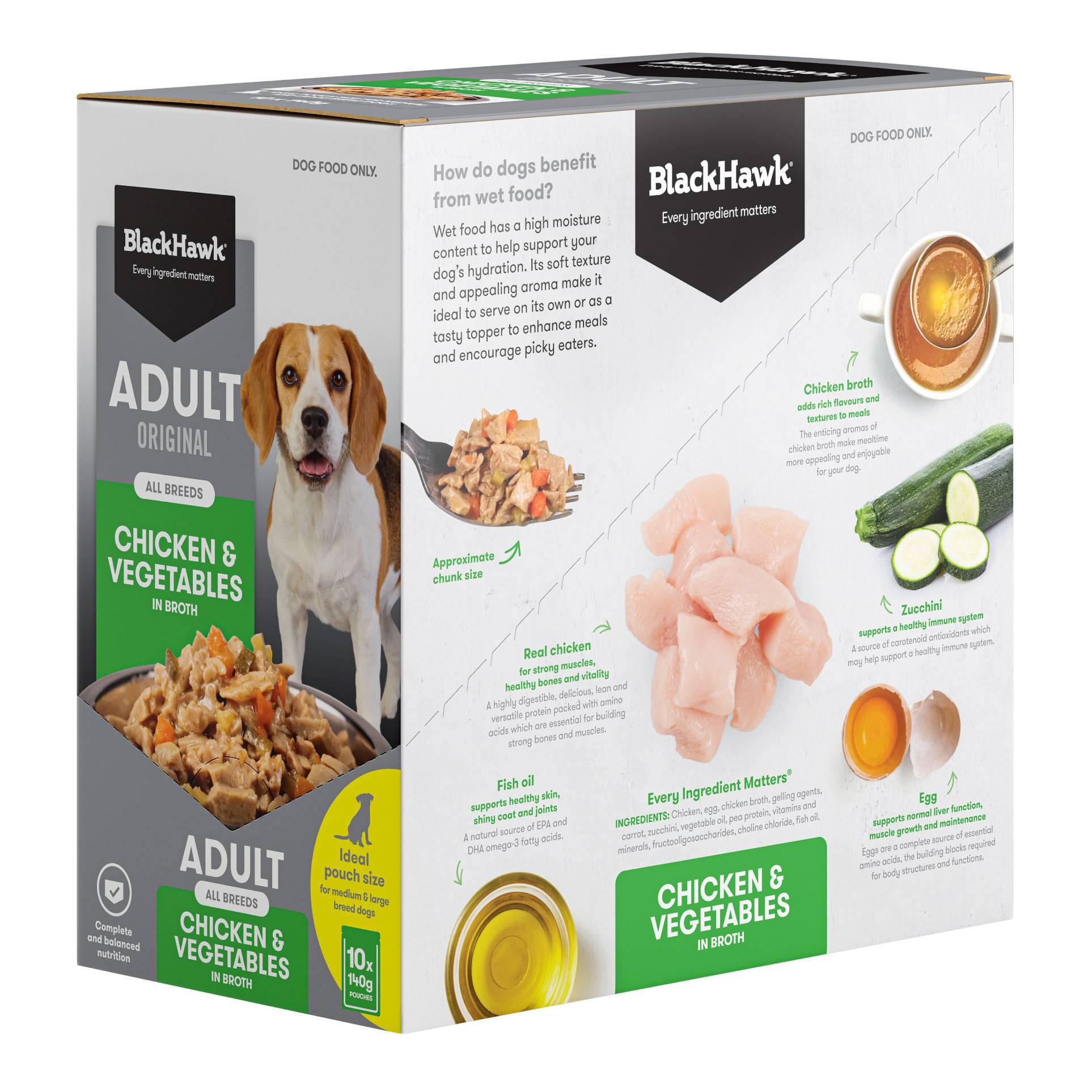 Hawk Select Essentials Black Hawk Original Adult Dog Chicken And Vegetable Wet Food