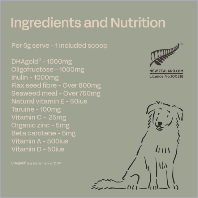 ingredients and nutrition for Fourflax Multivits Nutritional Powder Supplement for Dogs