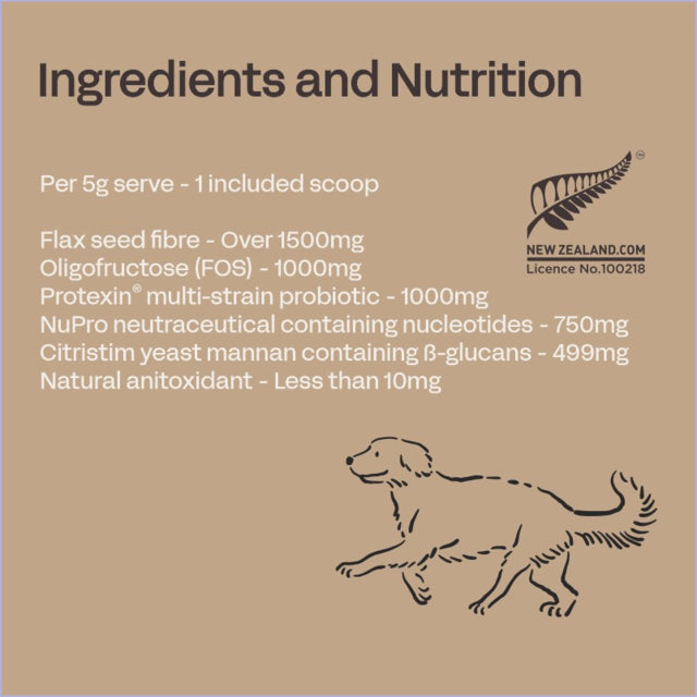 Fourflax Canine Probiotics, Bowel movement for dogs, supplement for dogs, Pet Essentials Warehouse, Probiotics for dogs, Pet Essentials Warehouse, Dog Tummy troubles, Natural Immunity for dogs