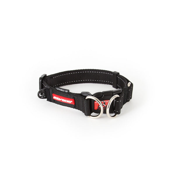 EzyDog Double Up Collar Black, Black dog collar, pet essentials warehouse