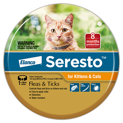 Seresto Cat an kitten collar, 8months flea collar, Fleas and tick treatment, Easy to apply, Pet Essentials Warehouse