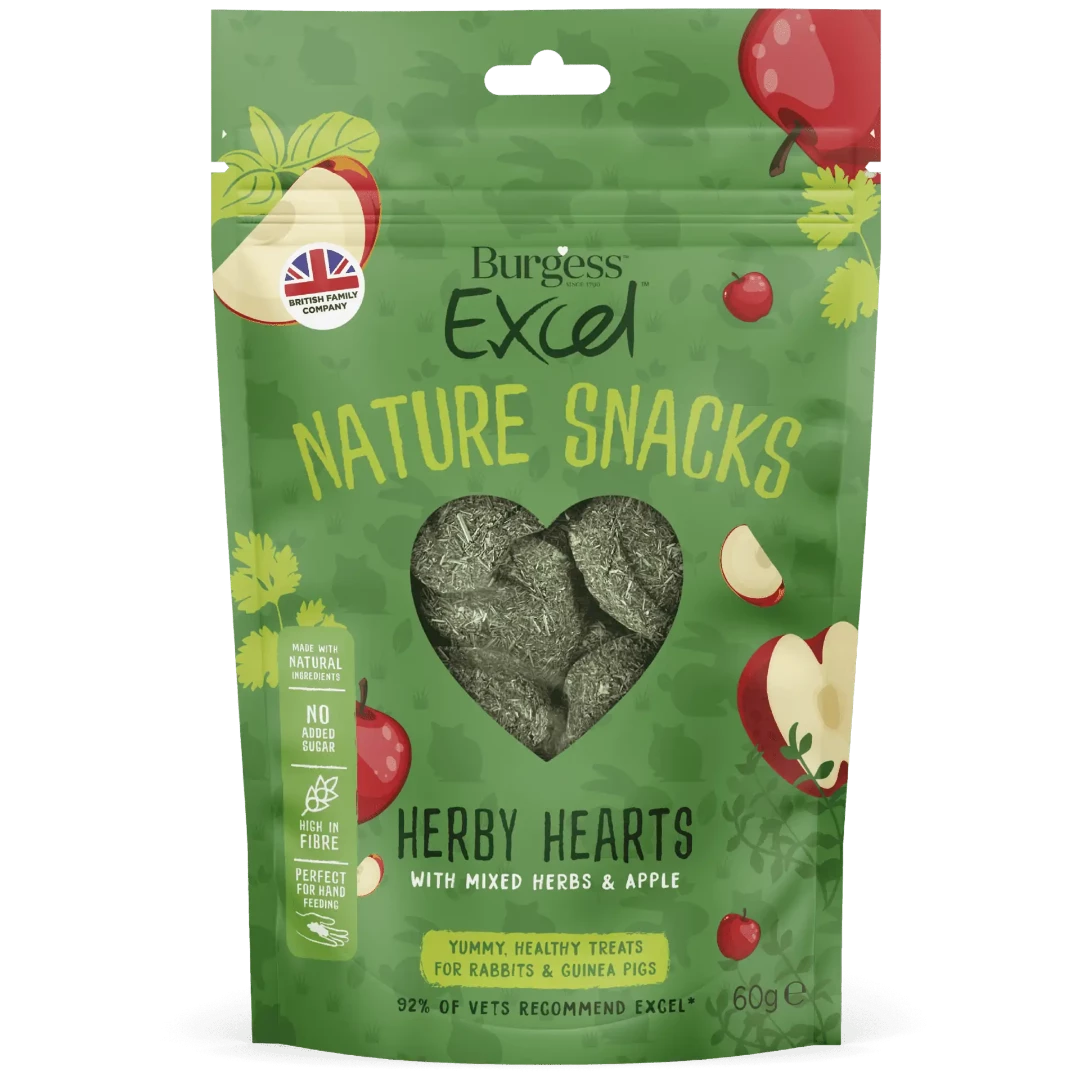 Burgess Excel Herby Hearts Treats - Small Animal Treats - Burgess