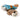 Flattened Plush Animal Squeaky Dog Toy Blue & Brown
