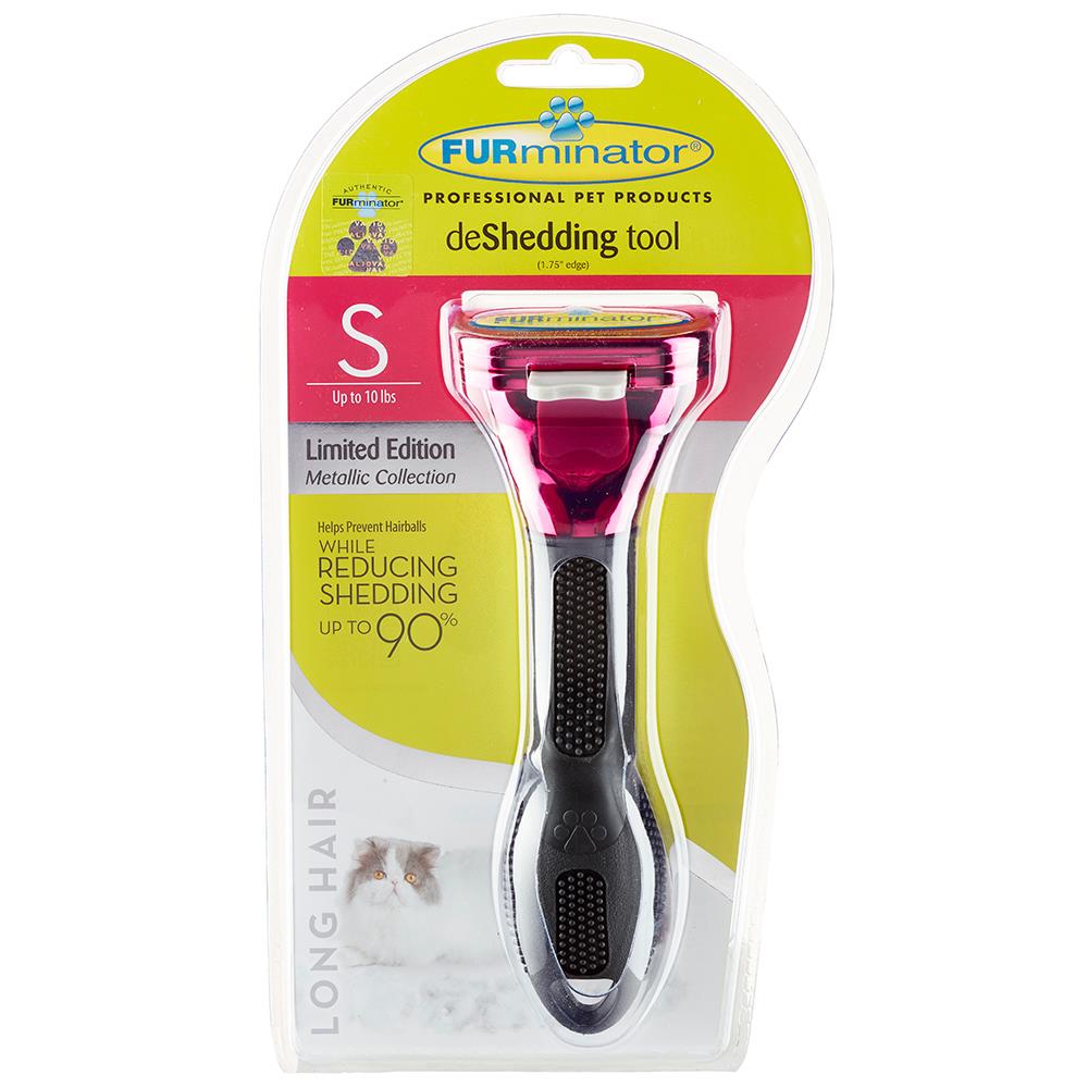 Furminator Cat deShedding Metallic Tool Long hair cat, furminator for long hair cat shedding tool, pet essentials warehouse