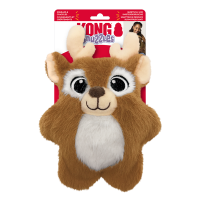 Kong Christmas Holiday Snuzzles Reindeer Plush Dog Toy, Kong,  Plush Toys,  Pet Essentials Warehouse.