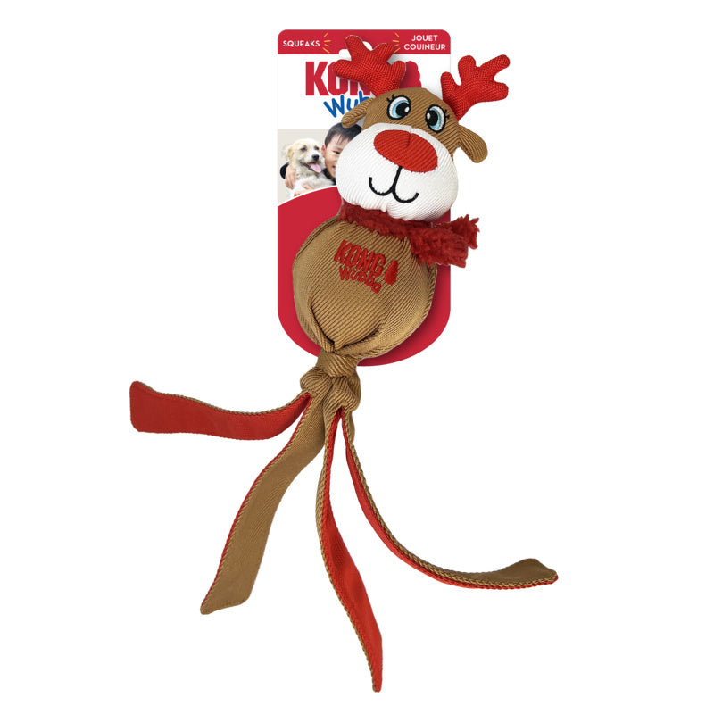 Kong Christmas Holiday Wubba reindeer dog toy, Pet Essentials Warehouse