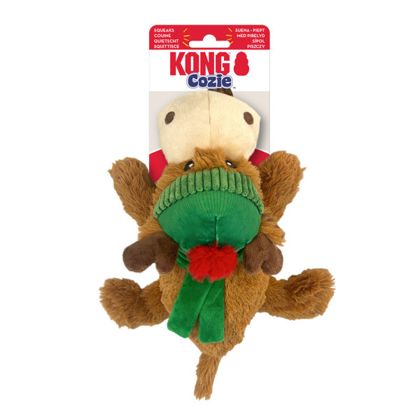 Kong Christmas Holiday Snuggle Reindeer Plush Dog Toy, Pet Warehouse,