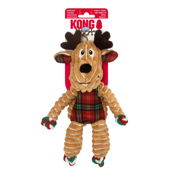 Kong Christmas Holiday Floppy Knots Reindeer Dog Toy, Christmas dog toys, pet essentials warehouse