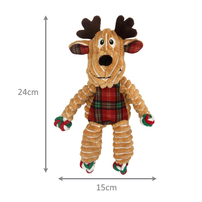 Kong Christmas Holiday Floppy Knots Reindeer size dimension, pet essentials warehouse, christmas dog toy