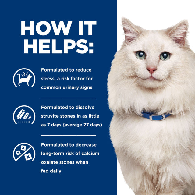 Hill's Prescription Diet c/d Multicare Stress Urinary Care Chicken &amp; Vegetable Stew Wet Cat Food, How it helps, Pet Essentials Warehouse