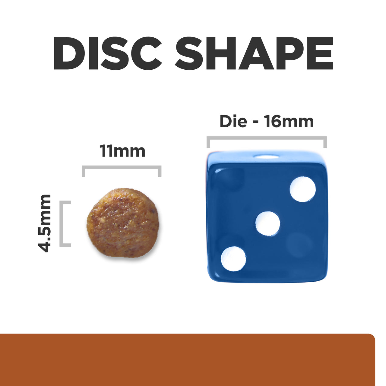 Hill's Prescription Diet k/d Kidney Care Dry Dog Food 3.85 biscuit size guide, size comparison blue dice, pet essentials warehouse