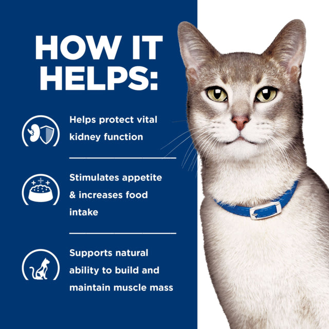 Hill's Prescription Diet k/d Kidney Care Pâté with Chicken Wet Cat Food How it helps, Pet Essentials Warehouse