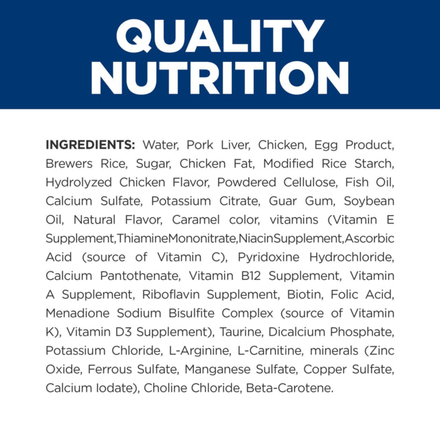 Hill's Prescription Diet k/d Kidney Care Pâté with Chicken Wet Cat Food ingredient list, Pet Essentials Warehouse