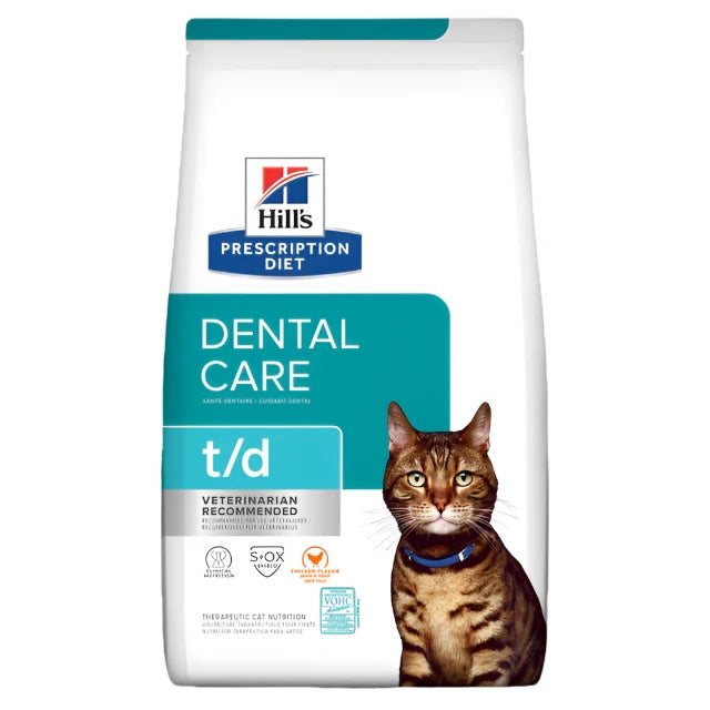 Hill's Prescription Diet t/d Dental Care Dry Cat Food, Dental care food cats, Dental care for cats, Pet Essentials Warehouse