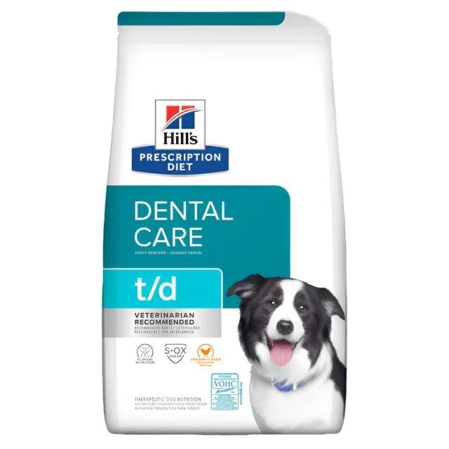 Hill's Prescription Diet t/d Dental Care Dry Dog Food, Dental care for dogs, T/D for dogs, Vet Diets for dogs, Hills Prescription diet, Pet Essentials Warehouse 
