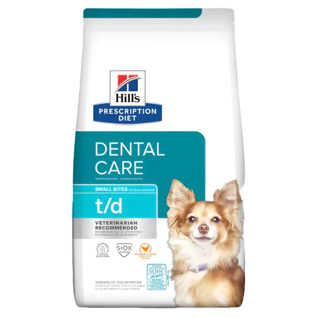 Hill's Prescription Diet t/d Small Bites Dental Care Dry Dog Food, Dental Care for dogs, t/d for dogs, Hills Prescription diet, Dental Care dog food, Pet Essentials Warehouse