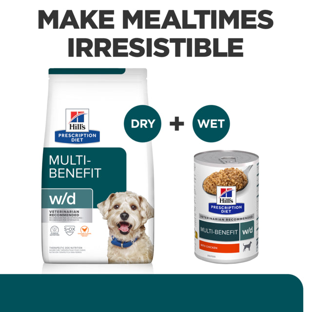 Hill's Prescription Diet w/d Multi-Benefit Canned Dog Food, Multi- Benefit dog food, Pet Essentials Warehouse