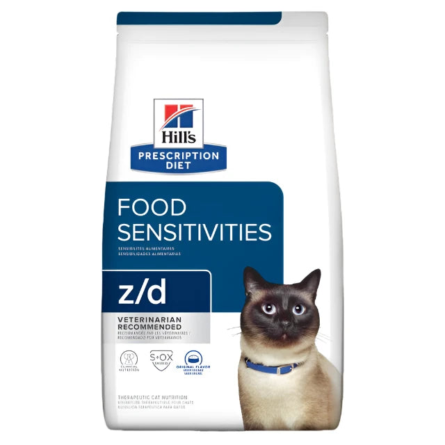 Hill's Prescription Diet z/d Food Sensitivities Dry Cat Food, Hills z/d, Hills cat food, food for cats, Food Sensitive's, Pet Essentials Warehouse