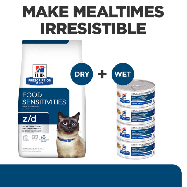 Hill's Prescription Diet z/d Food Sensitivities Dry Cat Food, Wet and dry cat food, Pet Essentials Warehouse