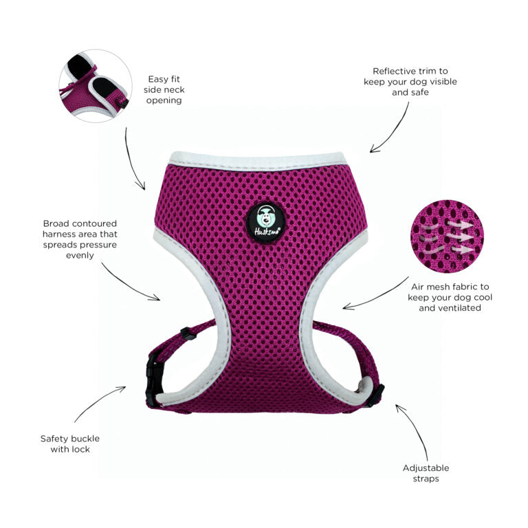 Huskimo Harness Easyfit Aurora, Breathable material, Helps keep dog cool, Adjustable straps, easy to fit, Pet Essentials Warehouse