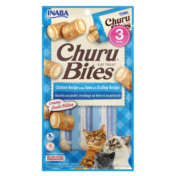 Inaba Churu Bites Chicken with Tuna and Scallop, Cat Treats, Treats for cats, Pet Essentials Warehouse