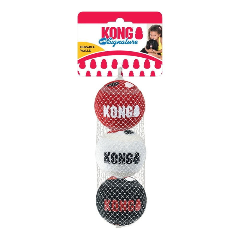 Kong Signature Sport Balls medium 3 pack Dog Toy, pet essentials warehouse