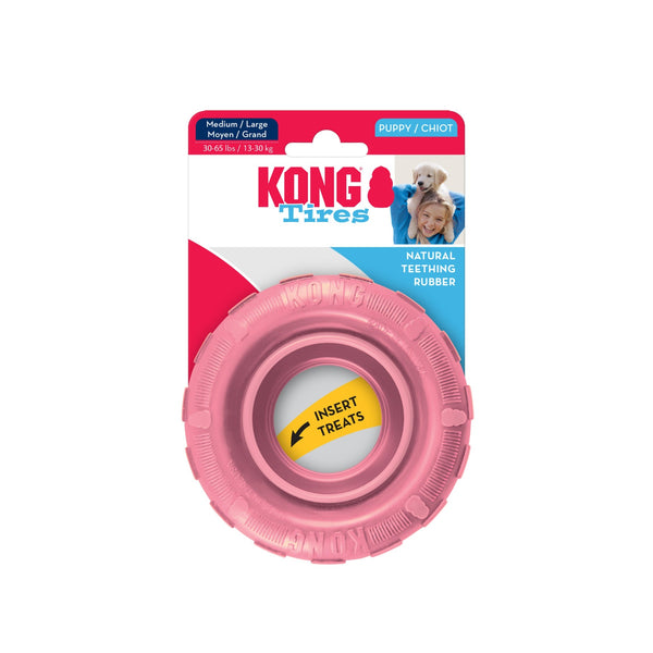 Kong Puppy Tire pink Dog Toy, pet essentials warehouse