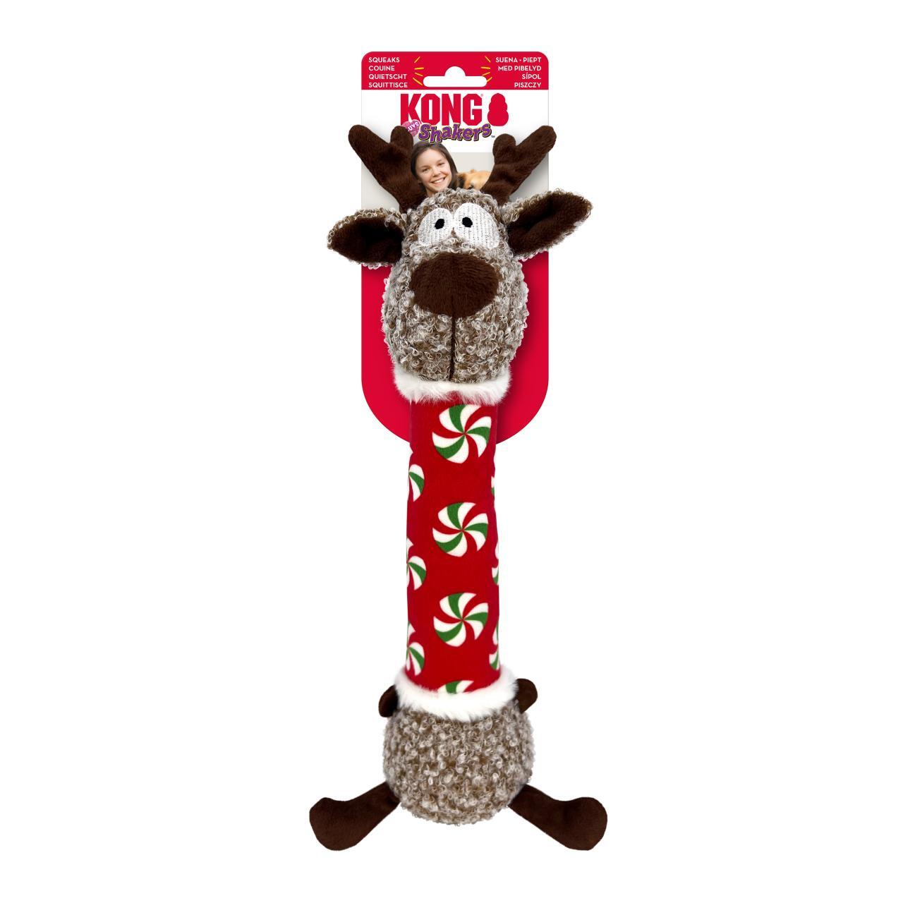 Kong Christmas Holiday Shakers Luvs Reindeer Dog Toy