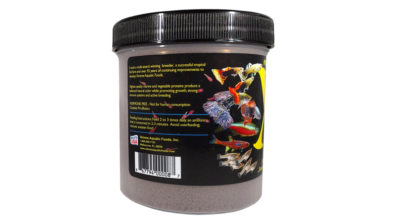Xtreme Nano Fish & Fry Pellet Fish Food 255g barcode, pet essentials warehouse