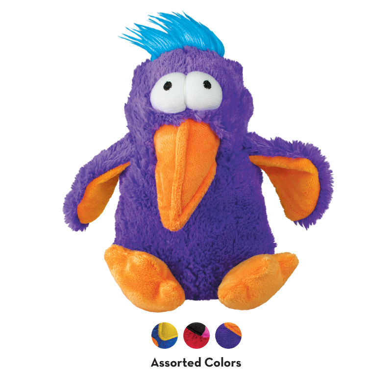 Kong Dodo The Bird Plush Squeaker purple, assorted colours dodo bird, pet essentials warehouse
