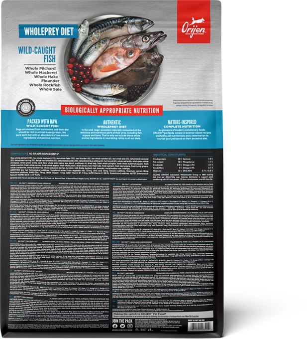 Orijen Six Fish Dry Dog Food, Dry dog food, Food for dogs, Pet Essentials Warehouse