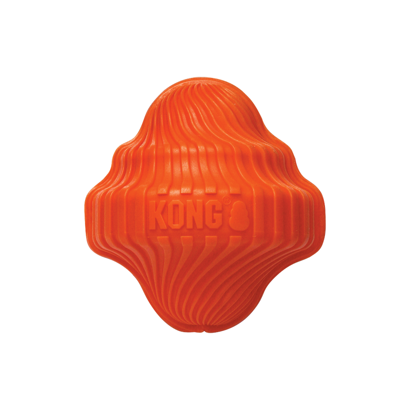 Kong Squeezz Orbitz Spin Top Squeaker Dog Toy orange, pet essentials warehouse