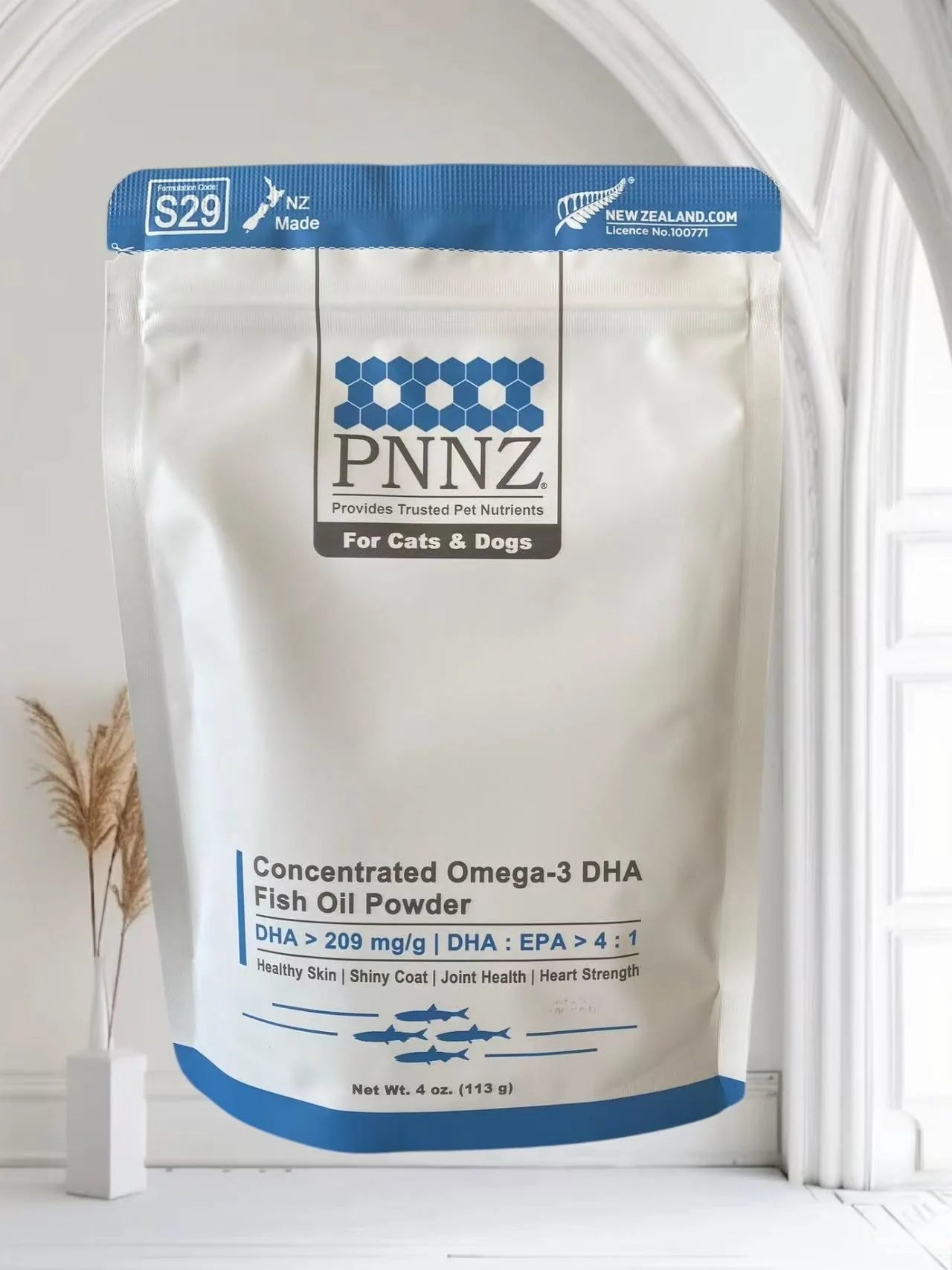 PNNZ Concentrated Omega 3 DHA fish oil powder, PNNZ, Omega 3 powder, Powder for pets, Made in new zealand, Pet Essentials warehouse