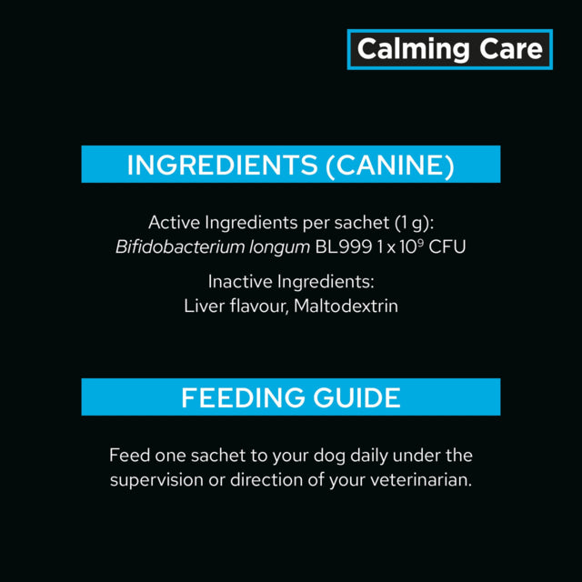 PRO PLAN Veterinary Diet Calming Care Canine Probiotic Supplement, Ingredients for calming care, Pet Essentials Warehouse