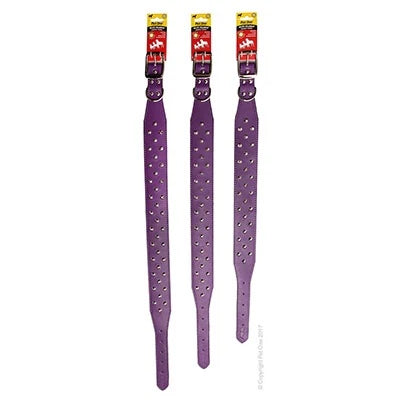 Pet One Collar Studded Purple Three Row Dog Collar, Collar for dogs, Studded collar for dogs, Pet Essentials Warehouse
