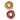Two textured donuts, one brown and one red, on a white background, Pet One Small Animal Treat Donut, Donut small pet treats, pet essentials warehouse 