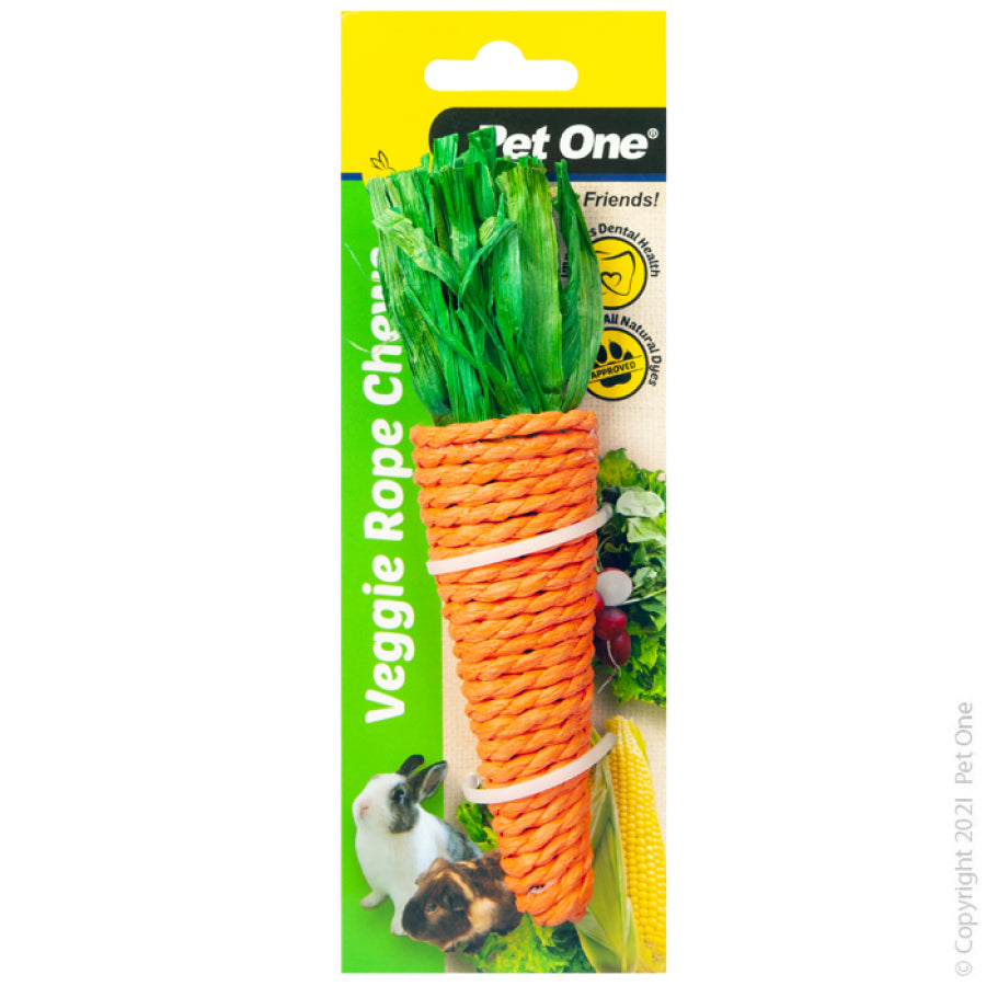 Pet One Veggie Rope Chew Carrots Large, Pet Essentials Warehouse