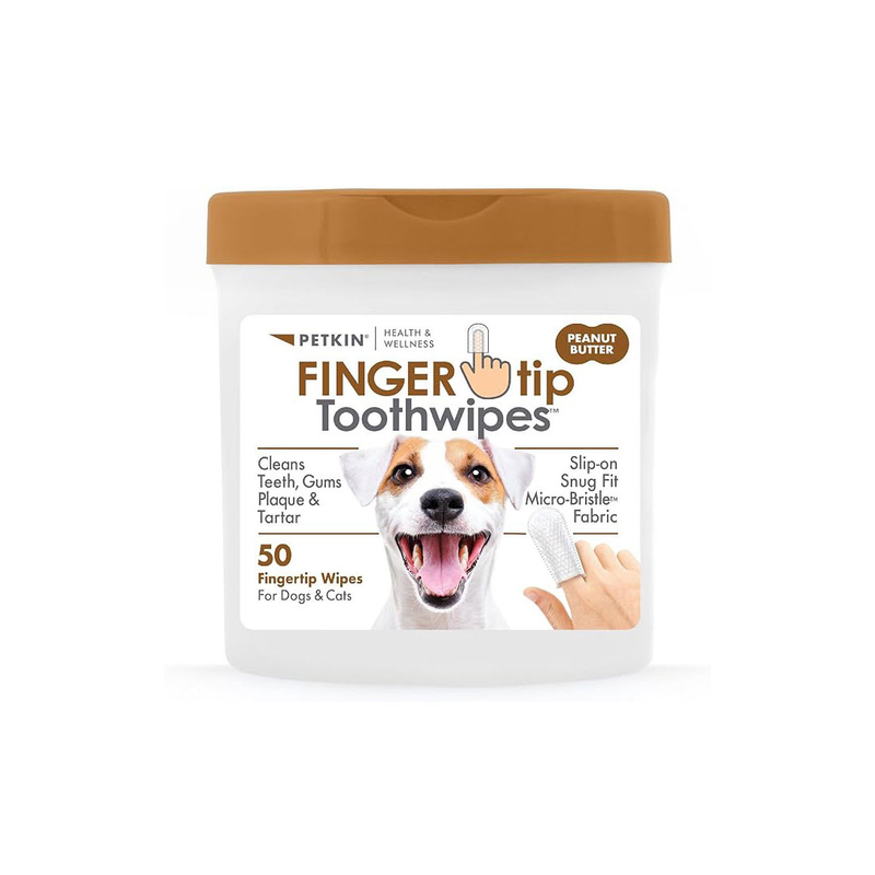 Petkin Fingertip tooth wipes Peanut Butter, fingertip toothbrush wipes, Toothbrush wipes for dogs, Peanut butter wipes for teeth cleaning, teeth cleaning, Dental care for dogs, Pet Essentials Warehouse

