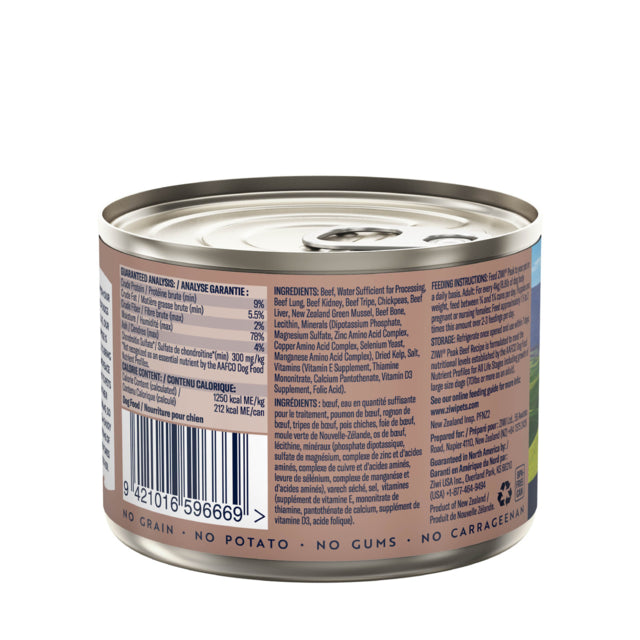 Ziwi Beef Wet Dog Food, Ziwi peak, New Zealand Made, all life stage dog food, Beef dog food, can dog food, Pet Essentials Warehouse
