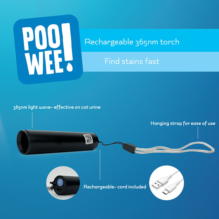 PooWee Pet Urine Detector Rechargeable Torch poster, pet urine detector torch, pet essentials warehouse
