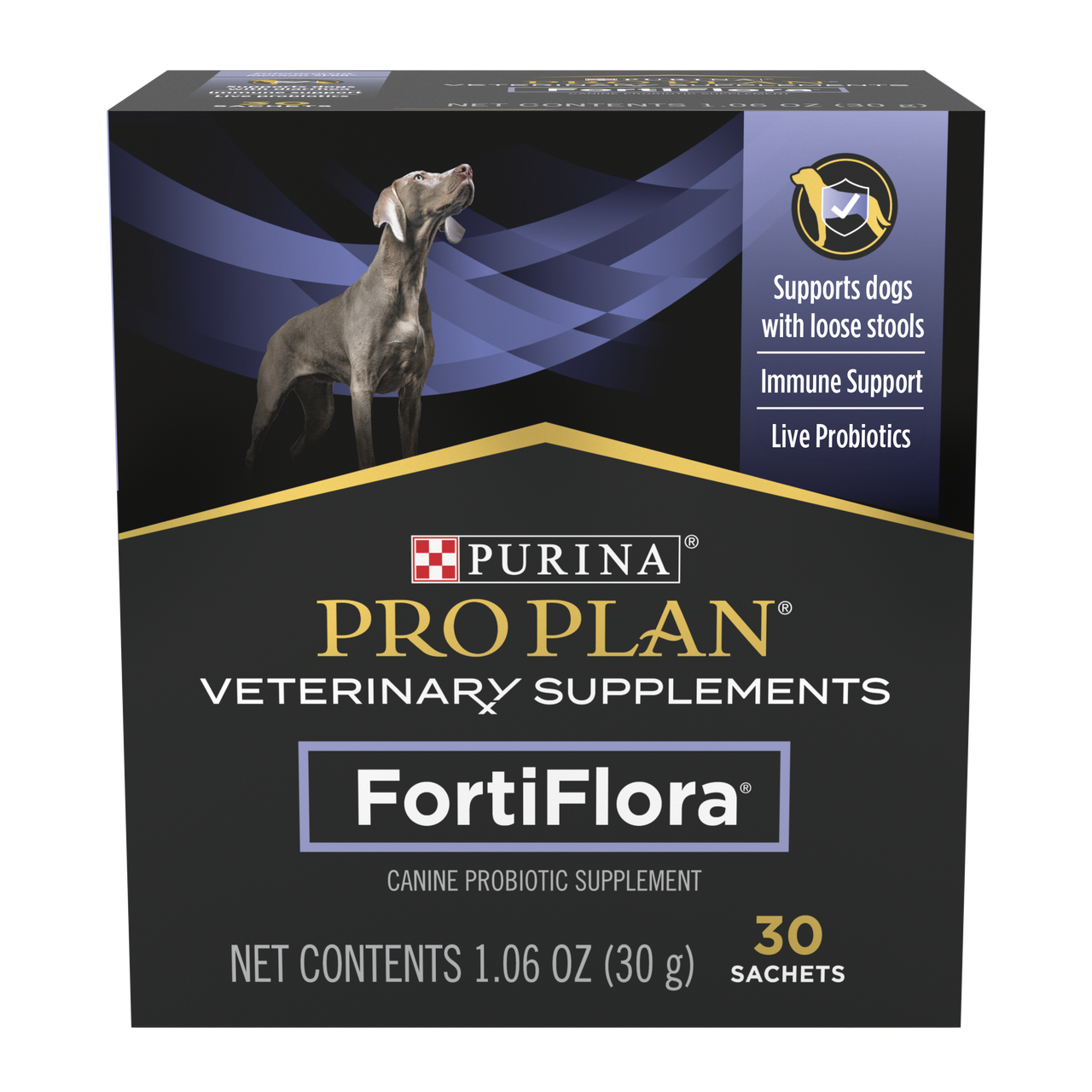 Pro Plan Veterinary Diet FortiFlora Canine Probiotic Supplement 30g box, 30 sachets proplan supplements, pet essentials warehouse