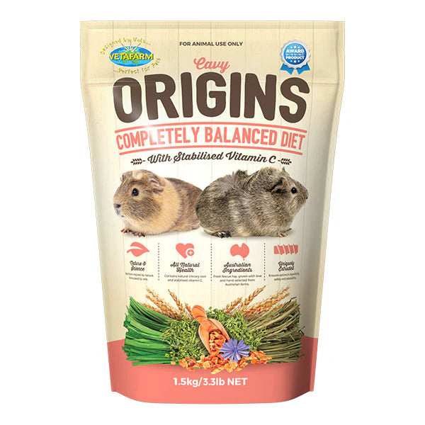 VetaFarm Origins Cavy Diet, complete balanced diet, Cavy diet, Pet Essentials Warehouse