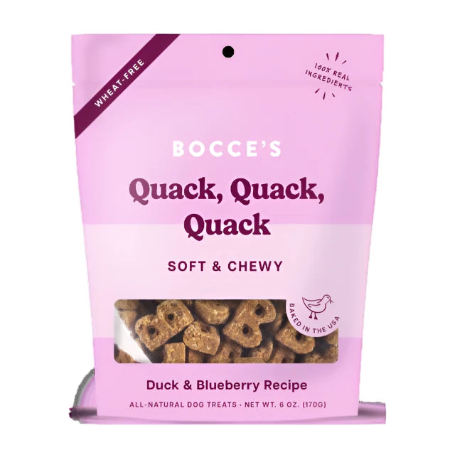 Bocce's Quack Quack Quack Soft & Chewy Dog Treats, Soft and Chew dog treats, dog treats, treats for dogs, Bocces treats for dogs, Pet Essentials Warehouse